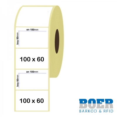 100mm x 60mm Kuşe Etiket