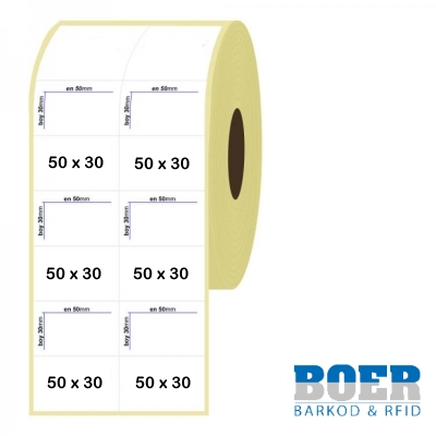 50mm x 30mm 2'li Bitişik Termal Etiket