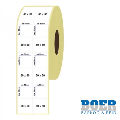 50mm x 50mm 2'li Bitişik Kuşe Etiket