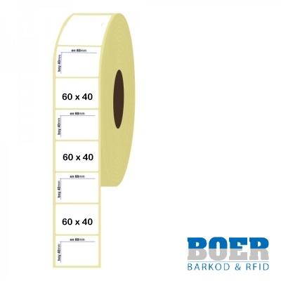 60mm x 40mm Kuşe Etiket