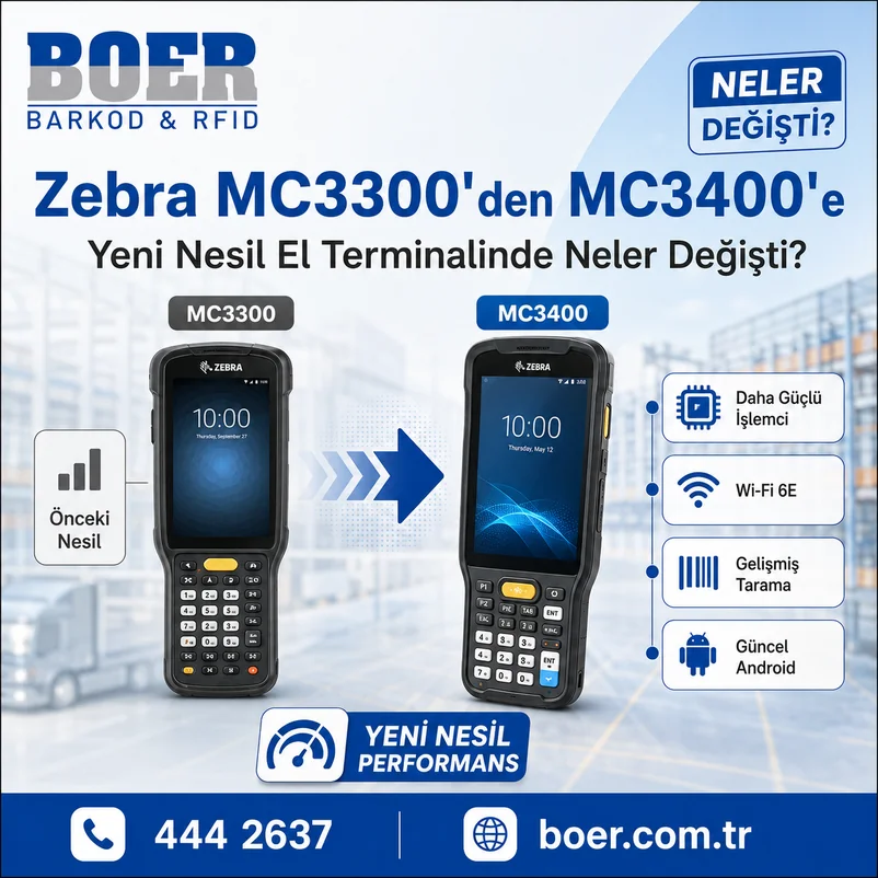 Zebra MC3300'den MC3400'e: Yeni Nesil El Terminalinde Neler Değişti