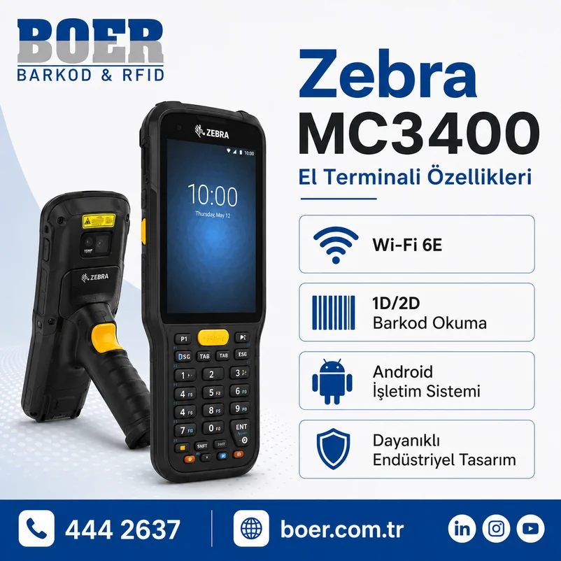 Zebra MC3400 El Terminali Özellikleri